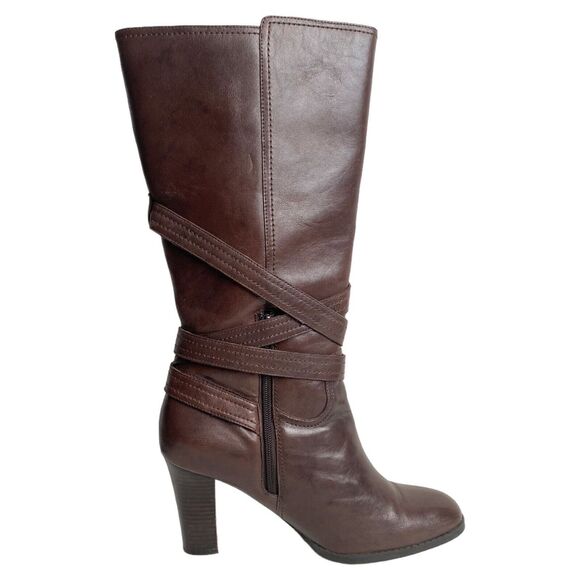 A.N.A. A New Approach Womens Selena Leather Boots Brown Knee High Size 10M - Picture 3 of 10